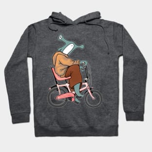 Hammerhead Shark Ridding a Banana Bike Hoodie